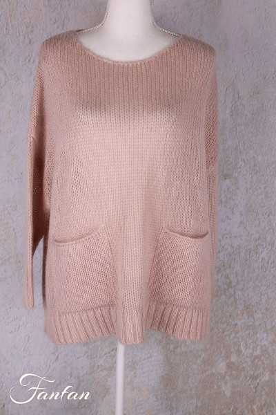 Les Ours Pull Abeliau rose maille