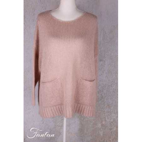 Les Ours Pull Abeliau rose maille