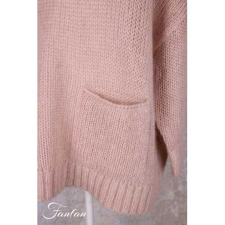 Les Ours Pull Abeliau rose maille