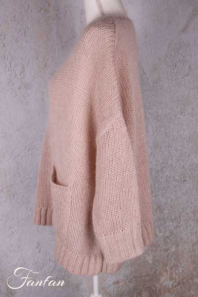 Les Ours Pull Abeliau rose maille
