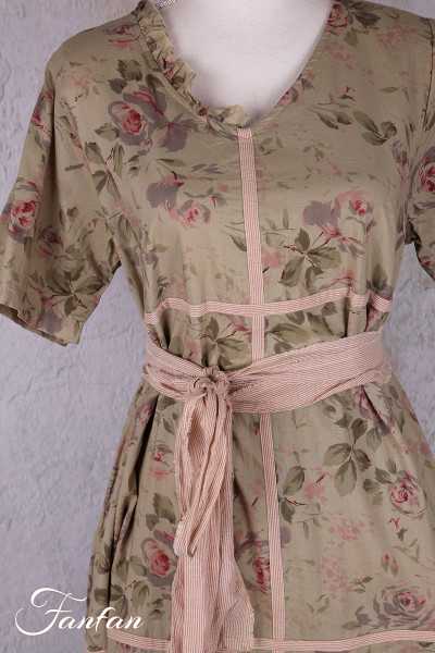 Les Ours Robe Sango Fleurs verveine coton