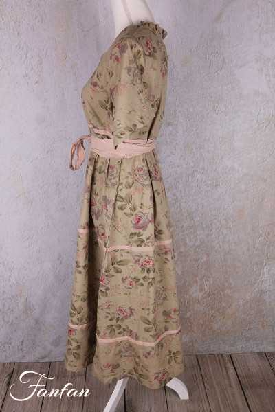 Les Ours Robe Sango Fleurs verveine coton