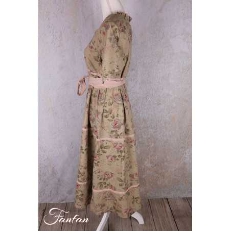 Les Ours Robe Sango Fleurs verveine coton