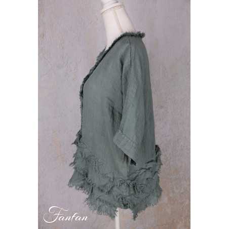 Grizas Blouse 52762-L6 en lin vert