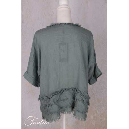 Grizas Blouse 52762-L6 en lin vert