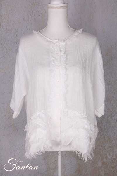 Grizas Blouse 52762-L6 en lin blanc