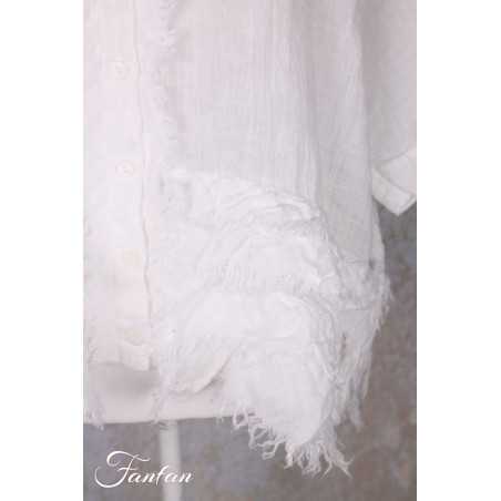 Grizas Blouse 52762-L6 en lin blanc