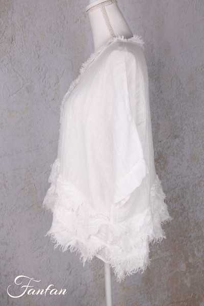 Grizas Blouse 52762-L6 en lin blanc