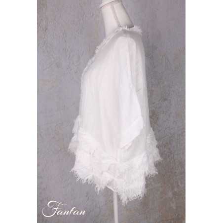 Grizas Blouse 52762-L6 en lin blanc