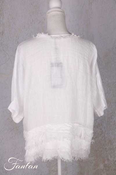 Grizas Blouse 52762-L6 en lin blanc