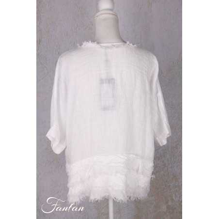 Grizas Blouse 52762-L6 en lin blanc