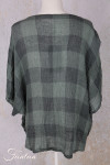 Grizas Top 52745-L-416 en lin gaufré vert