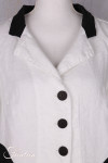 Grizas Veste 71390-L532-151-17 en lin blanc et noir