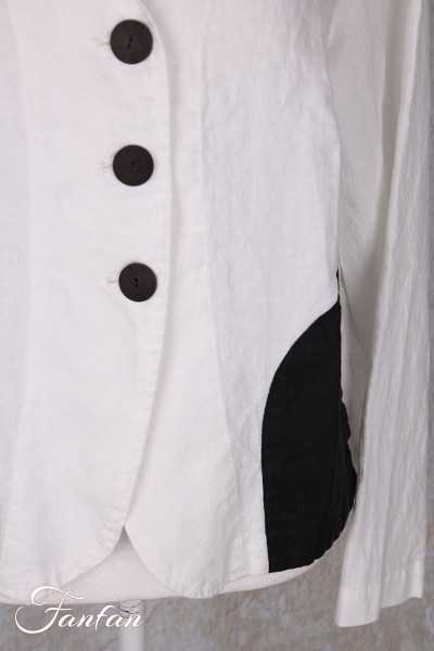 Grizas Veste 71390-L532-151-17 en lin blanc et noir