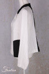 Grizas Veste 71390-L532-151-17 en lin blanc et noir
