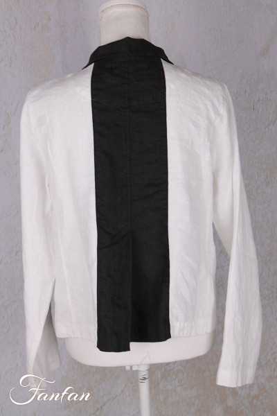 Grizas Veste 71390-L532-151-17 en lin blanc et noir