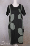 Grizas Robe 91830-L532-17 en lin noir et vert