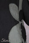 Grizas Robe 91830-L532-17 en lin noir et vert