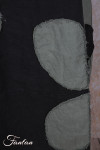 Grizas Robe 91830-L532-17 en lin noir et vert