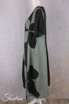Grizas Robe 91830-L532-17 en lin noir et vert