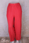 Grizas Pantalon 3858-L-422 en lin gaufré rouge et orange