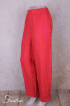 Grizas Pantalon 3858-L-422 en lin gaufré rouge et orange