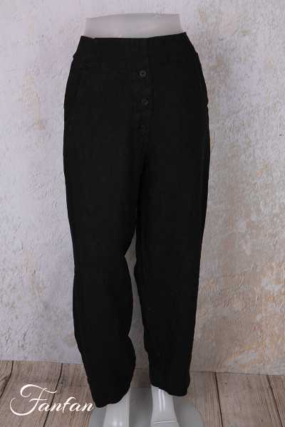 Grizas Pantalon en lin 3856-L257-T159 noir