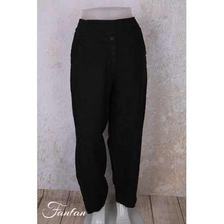Grizas Pantalon en lin 3856-L257-T159 noir