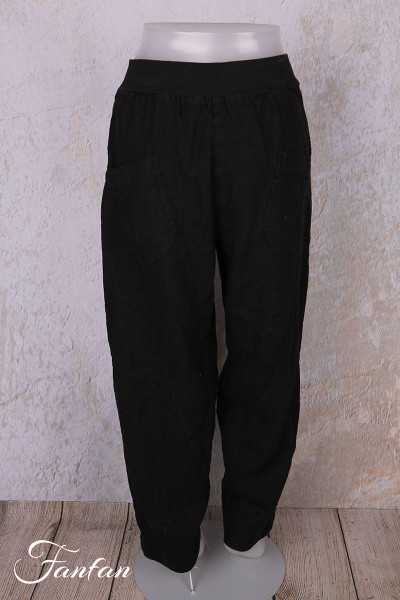 Grizas Pantalon en lin 3856-L257-T159 noir
