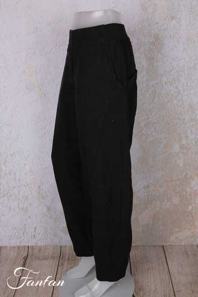 Grizas Pantalon en lin 3856-L257-T159 noir