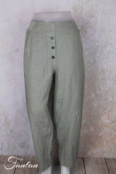 Grizas Pantalon en lin 3856-L257-T159 vert