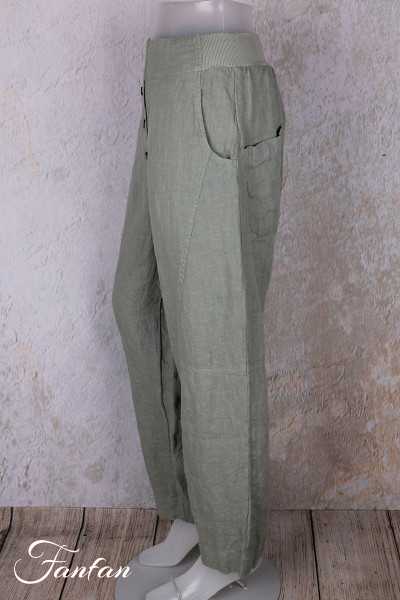 Grizas Pantalon en lin 3856-L257-T159 vert
