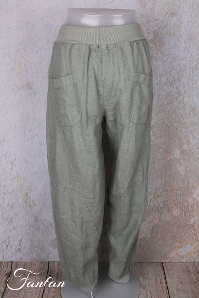 Grizas Pantalon en lin 3856-L257-T159 vert