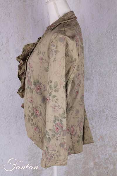 Les Ours Veste Anethi Fleurs verveine en popeline