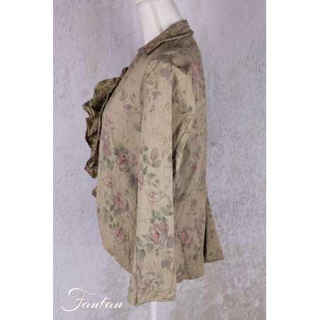 Les Ours Veste Anethi Fleurs verveine en popeline