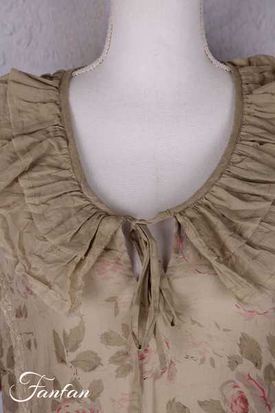 Les Ours Chemise Niki Fleurs Verveine voile de coton