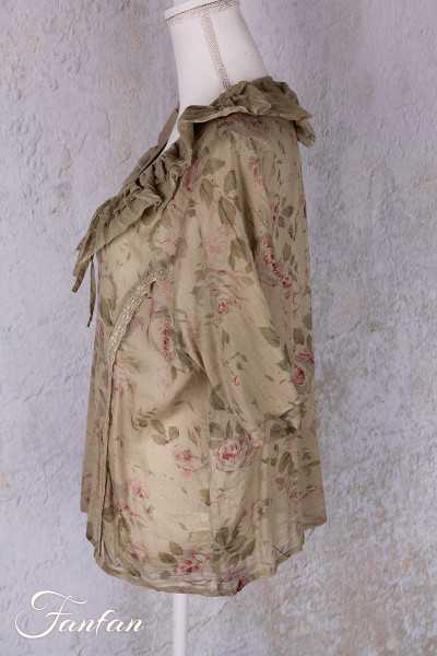 Les Ours Chemise Niki Fleurs Verveine voile de coton