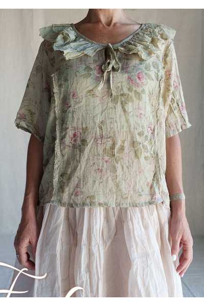 Les Ours Chemise Niki Fleurs Verveine voile de coton