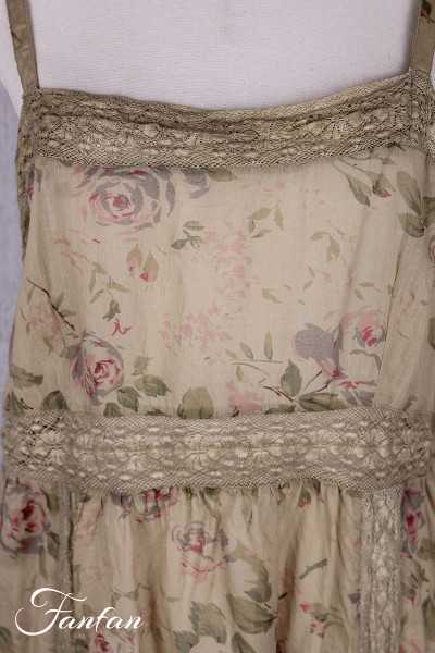 Les Ours Top Laura Fleurs verveine voile de coton
