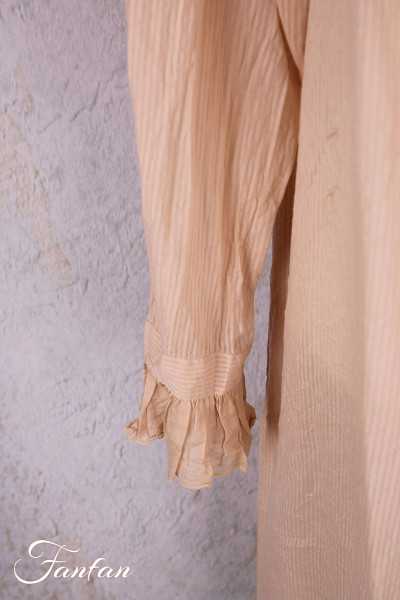 Les Ours Veste longue Mina stripe rose en coton