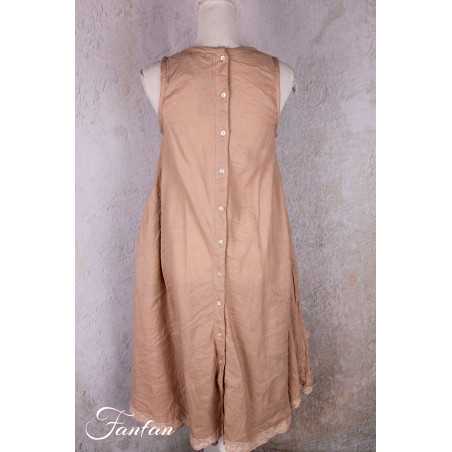 Les Ours Robe Calanga Blush coton et lin