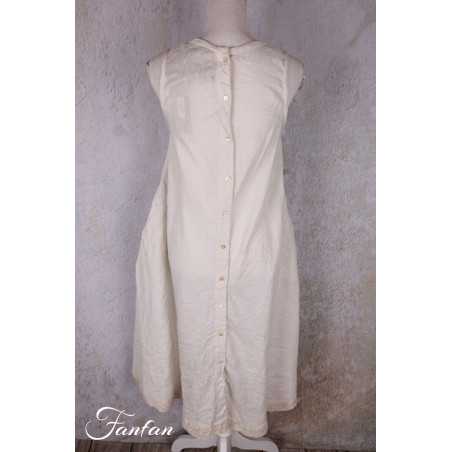 Les Ours Robe Calanga écru coton et lin