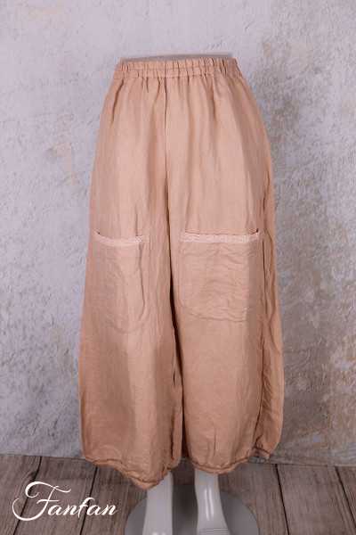 Les Ours Pantalon Gus Blush en lin et coton