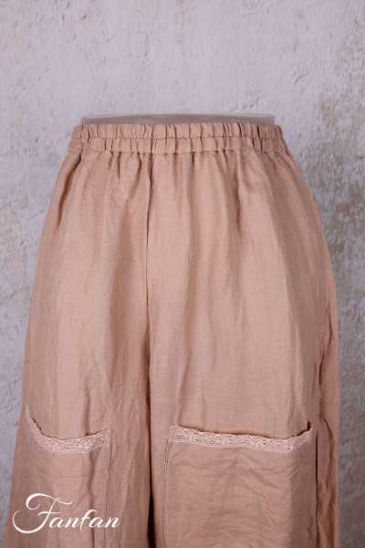 Les Ours Pantalon Gus Blush en lin et coton