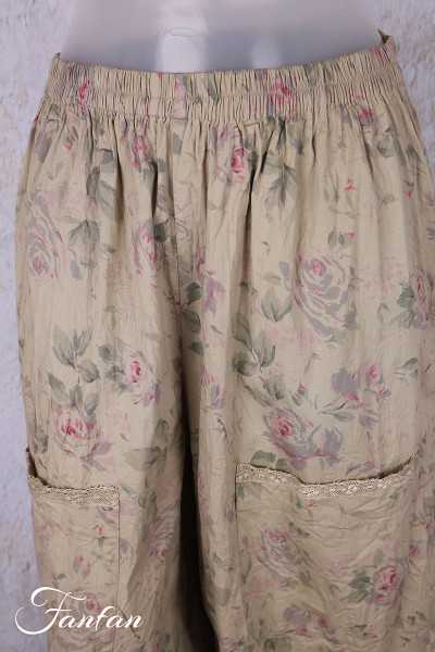 Les Ours Pantalon Gus Fleurs verveine Popeline