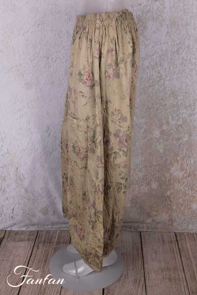 Les Ours Pantalon Gus Fleurs verveine Popeline