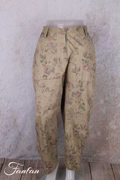 Les Ours Pantalon Gaston Fleurs verveine Popeline