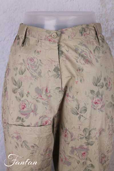 Les Ours Pantalon Gaston Fleurs verveine Popeline