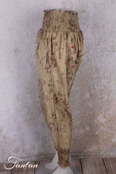 Les Ours Pantalon Fanfan Fleurs verveine voile de coton