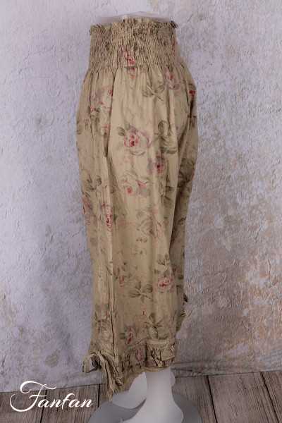 Les Ours Pantalon Robert Fleurs verveine voile de coton